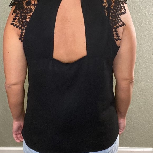 Black Lace Dressy Blouse - Picture 3 of 3